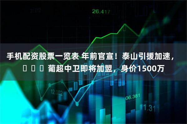 手机配资股票一览表 年前官宣！泰山引援加速， ​​​葡超中卫即将加盟，身价1500万
